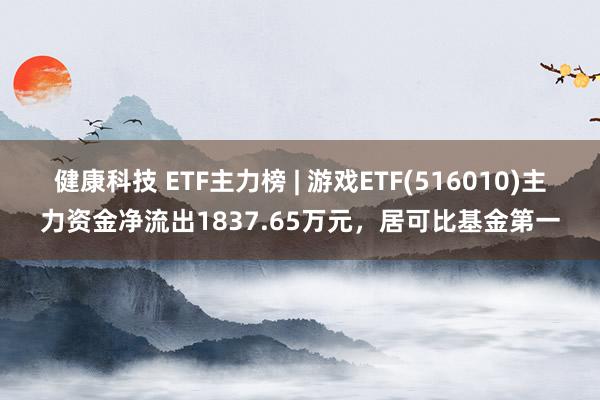 健康科技 ETF主力榜 | 游戏ETF(516010)主力资金净流出1837.65万元，居可比基金第一