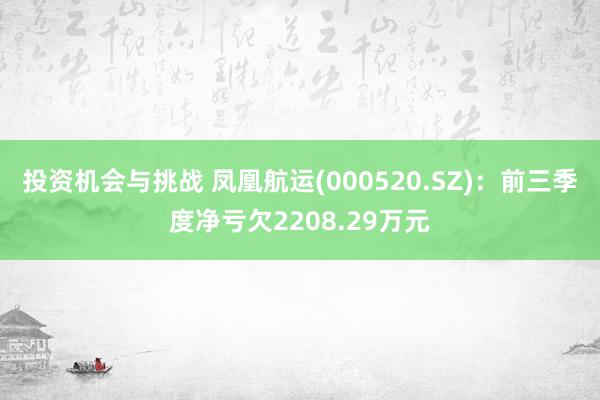 投资机会与挑战 凤凰航运(000520.SZ)：前三季度净亏欠2208.29万元