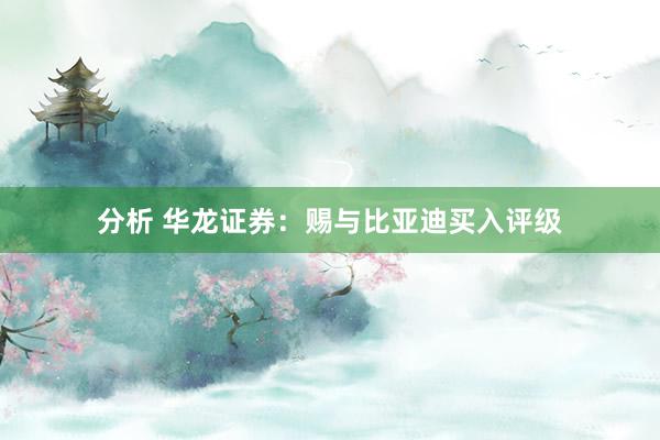 分析 华龙证券：赐与比亚迪买入评级