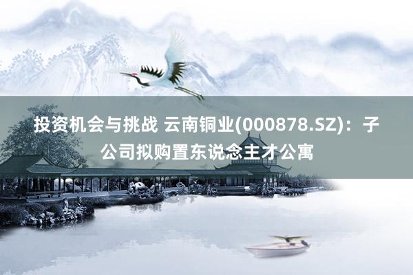 投资机会与挑战 云南铜业(000878.SZ)：子公司拟购置东说念主才公寓