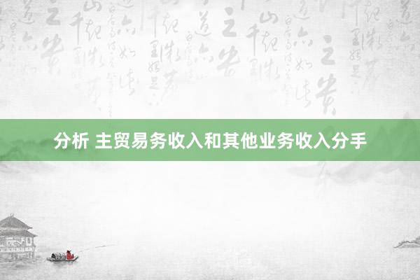 分析 主贸易务收入和其他业务收入分手